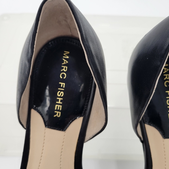 Marc Fisher Leopard print front Black Leather Flats Size 7 - Picture 2 of 8